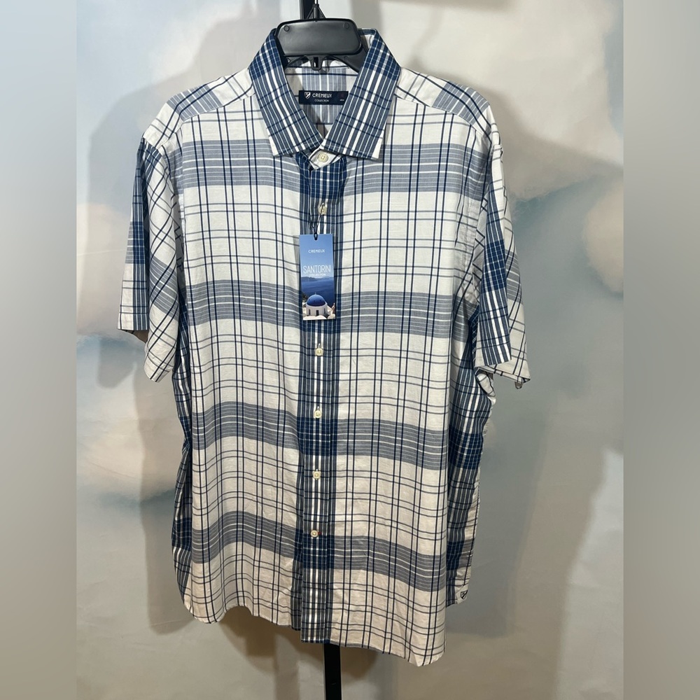 🔴 Nwt Cremieux mens XL short sleeve button down shirt retail $69